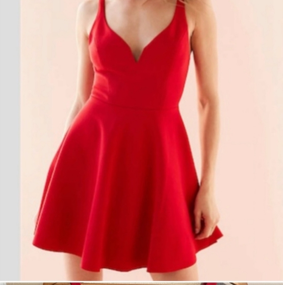 NWOT Kimchi Blue UO Heart Of The Ocean Red Sweetheart Mini Dress Size Large - Picture 4 of 13